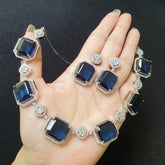 Blue Sapphires Necklace Set